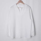 Chicmy-Korean style, Korean men's outfit, minimalist style, street fashion No. 6575 V-NECK CUFF LONGSLEEVE