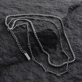 Chicmy-Korean style, Korean men's outfit, minimalist style, street fashionDOUBLE LAYER TENNIS CHAIN NECKLACE