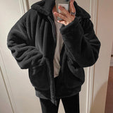 Chicmy-Korean style, Korean men's outfit, minimalist style, street fashion WOOL FLEECE JACKET