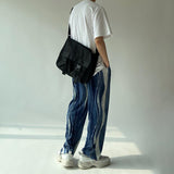 Chicmy-Korean style, Korean men's outfit, minimalist style, street fashion No. 1751 THIN PLEATED WIDE PANTS