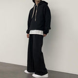 Chicmy-Korean style, Korean men's outfit, minimalist style, street fashion TWO PIEC HOODIE SWEATPANTS SET (TOP & BOTTOM)