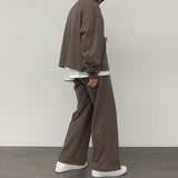 Chicmy-Korean style, Korean men's outfit, minimalist style, street fashion TWO PIEC HOODIE SWEATPANTS SET (TOP & BOTTOM)