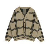 Chicmy-Korean style, Korean men's outfit, minimalist style, street fashion PLAID CARDIGAN