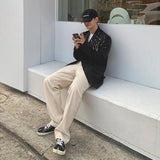 Chicmy-Korean style, Korean men's outfit, minimalist style, street fashion CREAM WIDE PANTS