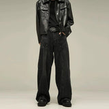 Chicmy-Korean style, Korean men's outfit, minimalist style, street fashion BLACK RODEO DENIM JEANS