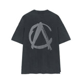 Chicmy-Korean style, Korean men's outfit, minimalist style, street fashion WASHED GRAY HALF-SLEEVE GRAPHIC T-SHIRT