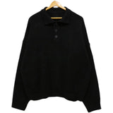 Chicmy-Korean style, Korean men's outfit, minimalist style, street fashion No. 5246 KNITTED QUAER BUTTON-UP SHI SWEATER