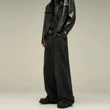 Chicmy-Korean style, Korean men's outfit, minimalist style, street fashion BLACK RODEO DENIM JEANS