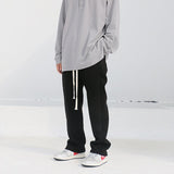 Chicmy-Korean style, Korean men's outfit, minimalist style, street fashion DRAWSTRING STRAIGHT SWEATPANTS