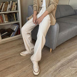 Chicmy-Korean style, Korean men's outfit, minimalist style, street fashion CREAM WIDE PANTS