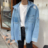 Chicmy-Korean style, Korean men's outfit, minimalist style, street fashion No. 599 DISTRESSED DENIM