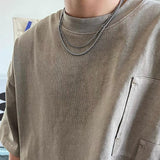 Chicmy-Korean style, Korean men's outfit, minimalist style, street fashionDOUBLE LAYER TENNIS CHAIN NECKLACE