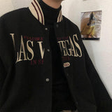 Chicmy-Korean style, Korean men's outfit, minimalist style, street fashion LAS VEGAS VARSITY JACKET