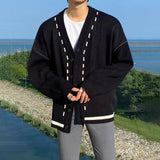 Chicmy-Korean style, Korean men's outfit, minimalist style, street fashion No. 3291 V-NECK KNITTED CARDIGAN