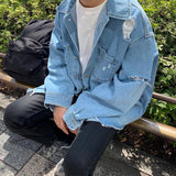 Chicmy-Korean style, Korean men's outfit, minimalist style, street fashion No. 599 DISTRESSED DENIM