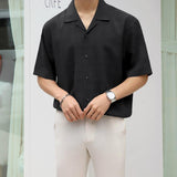 Chicmy-Korean style, Korean men's outfit, minimalist style, street fashion No. 1713 PLAID V-NECK SHI