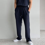 Chicmy-Korean style, Korean men's outfit, minimalist style, street fashion No. 9524 PLEATED SLEEVELESS SHI & WIDE DRAWSTRING PANTS