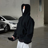 Chicmy-Korean style, Korean men's outfit, minimalist style, street fashion No. 7020 TWEED PULLOVER HOODIE