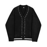 Chicmy-Korean style, Korean men's outfit, minimalist style, street fashion No. 3291 V-NECK KNITTED CARDIGAN