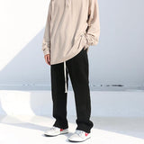 Chicmy-Korean style, Korean men's outfit, minimalist style, street fashion DRAWSTRING STRAIGHT SWEATPANTS