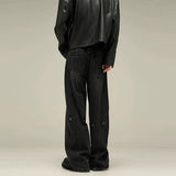 Chicmy-Korean style, Korean men's outfit, minimalist style, street fashion BLACK RODEO DENIM JEANS