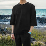 Chicmy-Korean style, Korean men's outfit, minimalist style, street fashion No. 1770 HALF SLEEVE SHI