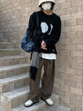 Chicmy-Korean style, Korean men's outfit, minimalist style, street fashion No. 5489 MOON SWEATER