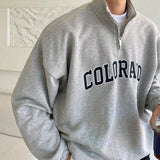 Chicmy-Korean style, Korean men's outfit, minimalist style, street fashion No. 4100 HALF ZIP-UP COLORADO TULENECK SWEATER