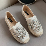 ChicMy-Fall Outfits  Womens Shoes For Female Slides Autumn New Slip-On Gladiator Luxury Rhinestones Loafers Casual Round Toe Ethnic Ladies Flats