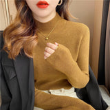 Chicmy Winter T Shirt Women Elasticity Oversized T-Shirt Woman Clothes Female Tops Long Sleeve Women's Tube Top Knit Canale