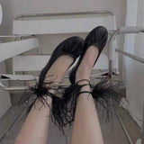 Chicmy Retro Classic Ballet Shoes Cross Lace Up Bandage Ballet Shoes Women Round Toe Women Flats Elegant Valentine Shoes