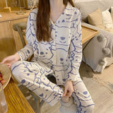 ChicMy-Fall Outfits  Japan Retro Pajama Sets Women Autumn Sailor Collar Ruffles Chic Black Tender New Arrival Lounge Nightwear Loose Cozy Long Sleeve