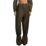 Chicmy Women Casual Baggy Cargo Pants Low Waisted Wide Leg Trousers Pockets Loose Fit Long Pants Y2k Summer Streetwear