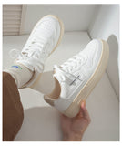 Chicmy Korean Flat Platform White Canvas Vulcanize Shoes Sneakers Women's Spring New Casual Sports Tennis Basket Harajuku