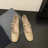 Chicmy New Women Flat Shoes Fashion Square Toe Shallow Ladies Mary Jane Ballerinas Flat Heel Casual Ballet Shoes