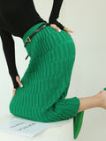 Chicmy Elegant Women's Skirts Green Straight Knitted Skirts Womens High Waist Autumn Casual Slim Strech Long Skirt Women Fashion 2023