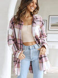 ChicMy-Fall Outfits  Plaid Women Loose Blouse Autumn Winter Casual Long Shirts Vintage Long Sleeve Cardigan Tops Female Lapel Button Down Shirts