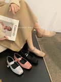 Chicmy 2023 NEW Classic Silk Ballet Shoes Buckle Strap Ballet Shoes Women Square Toe Simple Women Flats Elegant Valentine Shoes