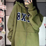 Chicmy Zipper Hoodie Jacket Y2K Women's Sweatshirt Korean Super Large Letter Printed Hoodie Street Top 2023 Spring New Coat