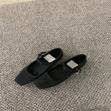 Chicmy 2023 NEW Classic Silk Ballet Shoes Buckle Strap Ballet Shoes Women Square Toe Simple Women Flats Elegant Valentine Shoes