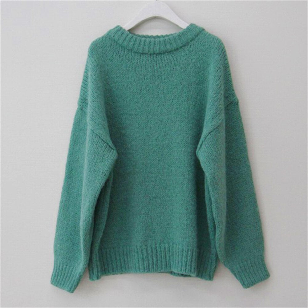 Chicmy 10 Colors Pink Women Sweater Womens Winter Sweaters Pullover Female Knitting Overszie Long Sleeve Loose Knitted Outerwear White