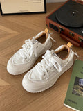 Chicmy Casual Skateboard Sneaker Women's Canvas Sneakers Shoes Student Flat White Shoes Lace Up Sports Shoes for Women Outdoor Footwear