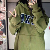 Chicmy Zipper Hoodie Jacket Y2K Women's Sweatshirt Korean Super Large Letter Printed Hoodie Street Top 2023 Spring New Coat