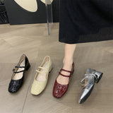 Chicmy New Women Flat Shoes Fashion Square Toe Shallow Ladies Mary Jane Ballerinas Flat Heel Casual Ballet Shoes