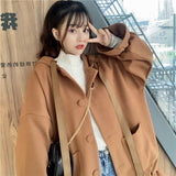 Chicmy College Style Japanese Cute Coat Medium Long Ox Horn Buckle Student JK Coat Camel Winter Coat 2023 Autumn Winter New