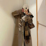 Chicmy College Style Japanese Lovely Woolen Coat Medium Length Ox Horn Buckle Student JK Coat Camel Winter Coat 2023 Autumn Winter New