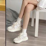 Chicmy Sneakers Flat Platform Daddy White Running Shoes Women's Korean Spring New Sports Casual Vulcanize Tennis Basket