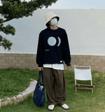 Chicmy-Korean style, Korean men's outfit, minimalist style, street fashion No. 5489 MOON SWEATER