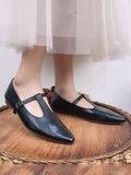 Chicmy Genuine Leather Mary Jane Shoes For Women Flat Heel Buckle Soft Soles Casual Shoes Low Heel Ladies Black Working Shoes