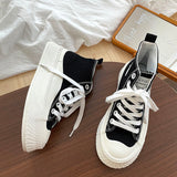 Chicmy  Sneakers High Platform White Sports Shoes Canvas Women's New Casual Vulcanize Flat Tennis Fashion Rubber Sole Kawaii